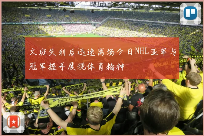 文班失利后迅速离场今日NHL亚军与冠军握手展现体育精神